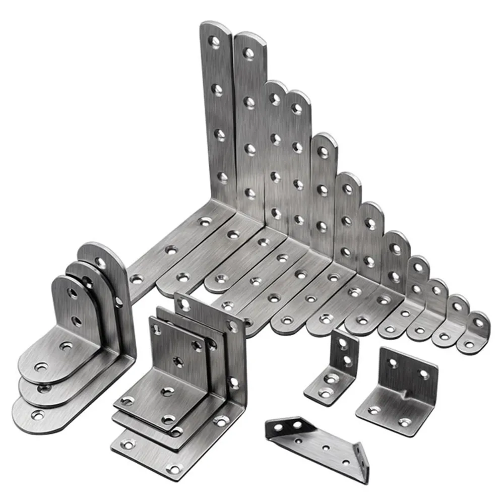 Furniture Hardware Accessories Corner Braces Stainless Steel Corner Fixed Connector L-Shaped Angle Bracket