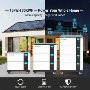 แบตเตอรี่ Lifepo4 15kwh 30kwh ระบบกักเก็บพลังงานภายในบ้าน 51.2V 300ah รุ่นแบบต่อพ่วงได้ แบตเตอรี่ลิเธียมไอออนสำหรับโซลาร์เซลล์ - Product Image 6