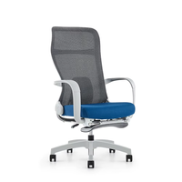 Chaise de bureau ergonomique en maille, pivotante, avec roulettes, accoudoirs réglables et repose-pieds, pour la maison et le bureau