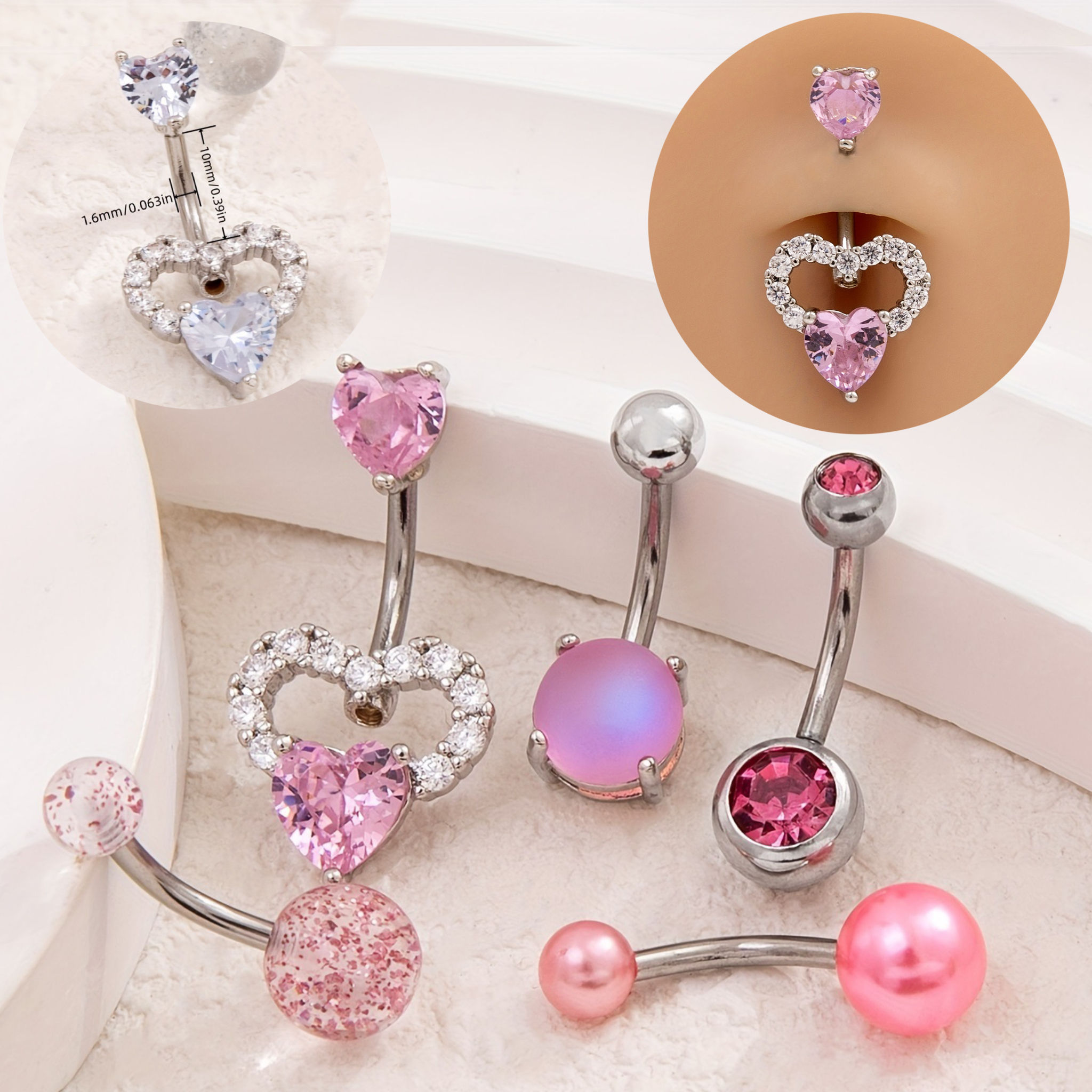 Y2k Belly Button Piercing Gaby Wholesale Fashion Stainless Steel