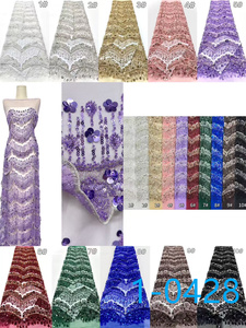 Bán Buôn Sequin Bead Tulle Polyester Thêu Sáng Bóng Long Lanh Dệt Kim Vải Crepe Đa Sequins Vải Ren Cho Buổi Tối Ăn Mặc - Product Image 3