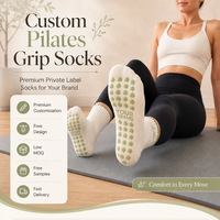 Chaussettes antidérapantes en silicone pour fitness, pilates, yoga, barre, en coton tricoté respirant et à séchage rapide, personnalisables pour femme