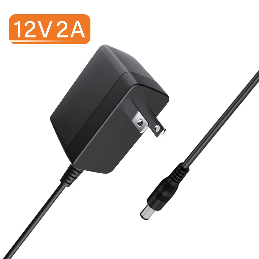 Adaptor catu daya 12V 2A, pengisi daya dinding 24W untuk Kamera CCTV LED Strip Light router speaker Monitor pijat