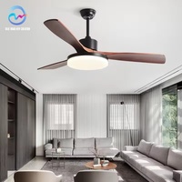 Ventilador de Techo Tradicional de 52'' con 3 Aspas de Hierro, 6 Velocidades, Luces LED y Control Remoto para Uso en Interiores