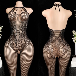 Nouvelle collection 2025 – Collants érotiques sans entrejambe, style américain, en résille, avec bretelles halter, pour spectacle scénique - Product Image 1