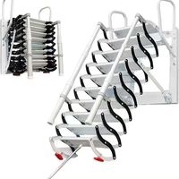 Échelle de grenier rétractable murale, escalier télescopique pliable pour évacuation en cas d'incendie, pour usage domestique intérieur/extérieur