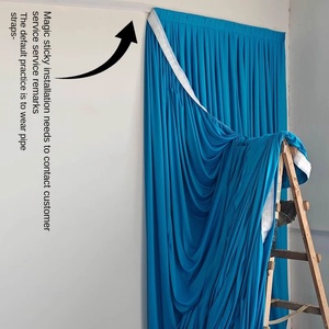 Hiện đại đám cưới sân khấu màu đen và rượu vang đỏ rèm vải đàn hồi và lụa gạc nền cho bố trí cho phông nền và cảnh - Product Image 4