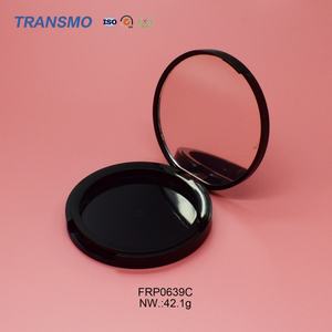 Boîte à poudre vide noire en plastique, ronde, pour fard à joues, avec logo personnalisé, emballage pour fard à joues - Product Image 4