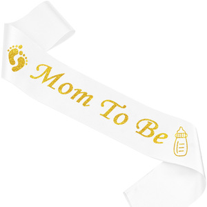 Banda <span class=keywords><strong>de</strong></span> Satén con Letras Brillantes para Futura Mamá, Pie <span class=keywords><strong>de</strong></span> Bebé, Día <span class=keywords><strong>de</strong></span> San Valentín, Baby Shower, Revelación <span class=keywords><strong>de</strong></span> Género, Decoración para Fiestas en Interiores/Exteriores - Product Image 4