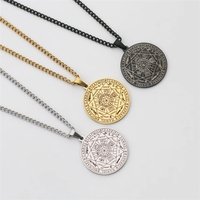 Collier Pendentif Rétro Vintage en Acier Inoxydable, Amulette de Protection des Sept Archanges, Astrologie Jude Contra La Brujeria