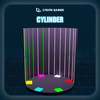 Jeu de réaction rapide pour toute la famille Cylinder Activate Game dans un tube métallique avec projection