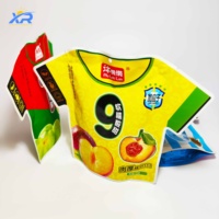 Sachet Doypack en plastique réutilisable, découpé à la forme de vêtements, forme spéciale maillot de football, pour l'emballage d'aliments et de snacks