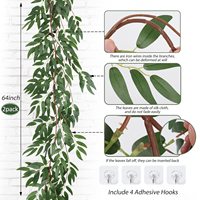 Feuilles d'eucalyptus artificielles verdure décoration murale fleur artificielle rotin pour guirlande d'eucalyptus de fête de mariage