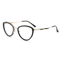 BONA Feuille Lunettes Rectangle Lunettes Optique Acétate Métal Mix Lunettes Cadre pour Myopie Lentille Noir