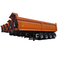 Remorque à benne basculante à 4 essieux de 60 à 70 tonnes de charge, Tolva en forme de U, transport minier, semi-remorque à benne basculante