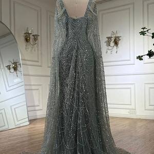 ชุดราตรีทรงเมอร์เมดแขนระบายสีเขียวมรกตสำหรับงานอุตสาหกรรมหนักในตะวันออกกลาง ดีไซน์หรูหราสง่างาม เหมาะสำหรับพิธีกรงานประชุมประจำปีหรืองานเลี้ยง - Product Image 3