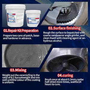 Enduit époxy composite céramique anti-usure 11765 équivalent, revêtement haute résistance aux chocs pour trémies et goulotte, vente en gros - Product Image 5