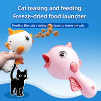 Nouveau lanceur de friandises pour chat en plastique, jouet interactif 2-en-1 à infrarouge, rechargeable électriquement, pour l'entraînement et le jeu.