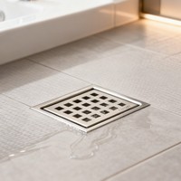 Carré moderne 4x4 réglable en ABS Base piège à eau filtre à noyau attrape-cheveux Anti-odeur Anti-colmatage en acier inoxydable siphon de sol