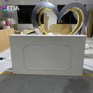 Mesa de Recepción Móvil de Metal Blanco Personalizada LEDA, Moderna, Recién Llegada, para Eventos, Bar, Carrito, Mostrador para Fiestas - Product Image 6