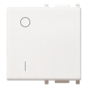 Interrupteur mural blanc, bouton 2M, symbole O/I, longueur 4,9 cm, hauteur 4,5 cm - Product Image 1