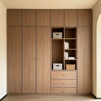Armoire de rangement modulaire sur mesure pour toute la maison, portable, moderne, en bois de noyer, avec grande capacité, du sol au plafond, pour chambre à coucher