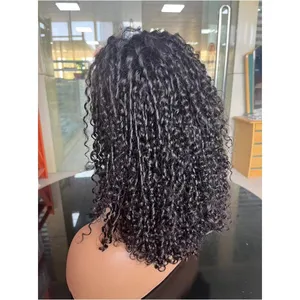 Hot Sale 14inch Pixie Curly 12A Raw Virgin Brazilian Hair Natural Color 250% Density 13*4 Transparent Lace Front Wig In Stock