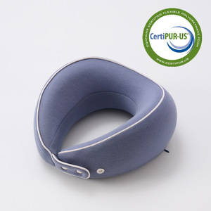 Oreiller de voyage en mousse à mémoire de forme en forme de U, support pour le cou, pour utilisation en avion, gris, bleu marine, bleu paon, 25x25x12cm - Product Image 4