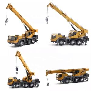 Camion grue d'ingénierie en métal moulé sous pression avec modèle de grue, jouet véhicule de construction SJY-1702 1/50, deux cabines, pneus de tour - Product Image 1