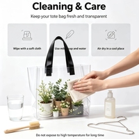 Sac fourre-tout imperméable en plastique avec poignée et poche extérieure, sac de rangement portable