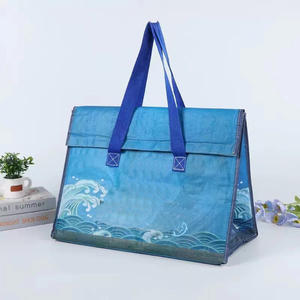 Nouveau design, sac à main noir durable, pliable, respectueux de l'environnement, sac en tissu recyclable pour les courses et les vêtements, impression d'images - Product Image 6