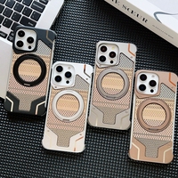 Étui de téléphone magnétique étanche et antichoc PinJun haut de gamme en métal et bois pour iPhone 17 Air 16 15 Pro Max avec design rainuré