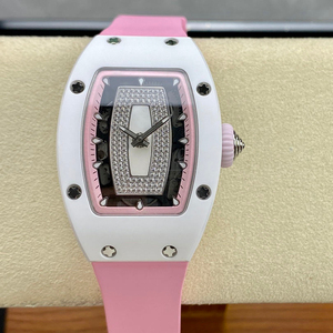 Reloj de cuarzo de alta gama para mujer, esfera con diamantes, caja de cerámica negra, corona de oro rosa - Product Image 3
