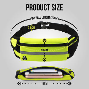 Tas Pinggang Lari Sport, Pouch Fanny Pack, Bebas Genggam, Tahan Air, Poliester, Reflektif, Outdoor, Gym, Fitness - Product Image 2