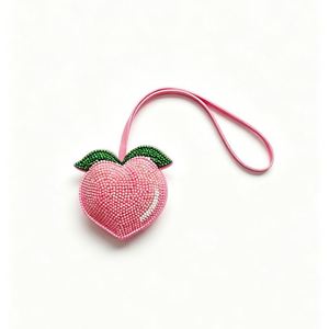 YY Peach Shaped Sparkly Rhinestone Keychain <b>Bag</b> <b>Charm</b> Purse <b>Charms</b> for Women Cute Fruit Key Chain <b>Bag</b> <b>Charm</b> - Product Image 2