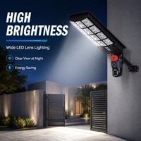 Farola Solar con Cámara 4G Wifi 6MP, Lámpara Solar de Monitoreo para Exteriores, Cámara CCTV Inalámbrica con Cámara Solar de 25W