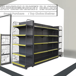 Bakkal ve süpermarket duvara monte raflar için sıcak satış hafif ahşap Metal teşhir rafı - Product Image 2