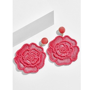 Pendientes de Clip con Cuentas Personalizados, Hechos a Mano, con Diseño de Violín, en Naranja y Negro, Regalo para Amantes de la Música, para Mujer - Product Image 6