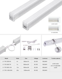 <span class=keywords><strong>Tube</strong></span> <span class=keywords><strong>LED</strong></span> en aluminium Lonyung T5 1FT 2FT 4FT 8FT, <span class=keywords><strong>dimmable</strong></span>, 6000K, montage en surface, luminaire linéaire à barre, tubes intégrés, lampe connectable - Product Image 4
