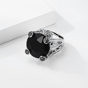 yunnique trendy jewelry, <b>titanium</b> steel plated with 18K gold, diamond-encrusted <b>rings</b>, extra-large, exaggerated, un - Product Image 4