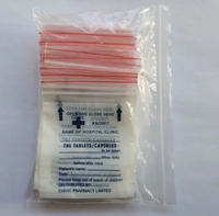 Sac de pilules médicales à fermeture à glissière pharmaceutique poche d'enveloppe de médecine en plastique scellée avec étiquette pour le stockage et l'organisation