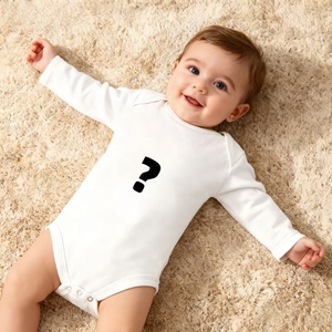 Body de Manga Larga para Bebé, 100% Algodón Blanco, Unisex, <span class=keywords><strong>Cubrepañal</strong></span> para Bebé, Mameluco de Algodón para Recién Nacido, Certificado por CPC - Product Image 1