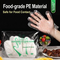 Gants jetables en PE pour barbecue et écrevisses, extra longs, imperméables, pour la restauration, gants de cuisine en plastique robustes, vente en gros