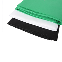 Toile de fond en mousseline légère noire, blanche et verte de 1,8 m x 2,8 m pour studio d'événements