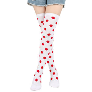 Calcetines decorativos de bola de maquillaje para mujer de primavera y otoño Cos Seven Star Ladybug calcetines <span class=keywords><strong>rojos</strong></span> y negros por encima de la rodilla - Product Image 4