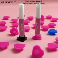 Support de colle à ongles en silicone en forme de couronne et de fleur, mini, 2g, pour nail art