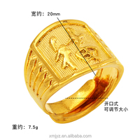 Anneau rond en laiton bénédiction pour hommes four sous vide ouverture en or bague dominatrice mode bijoux simples génération plaqué or