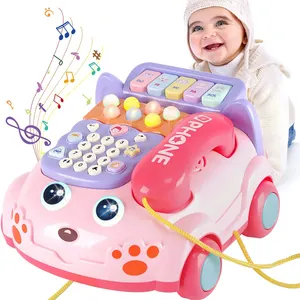 Baby Toys Montessori Musical Piano Phone Toys Simulation Telephone Toy Multi-function Telephone Car Music Story Machine
