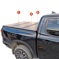 Couverture de lit de camion de ramassage dur Tri couverture de tonneau en aluminium pliante pour Navara 2024 Maverick Ranger tacoma Bt-50 Amarok Hilux