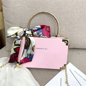 Autumn and Winter <b>Hot</b> Dinner Handheld Square Box Silk Scarf Designer Women Shoulder Crossbody <b>Bag</b> Luxury Texture - Product Image 5